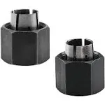 2PCS 19691 1/4" and 19693 1/2" Router Collet fits for Dewalt 326286-04,326286-03, Hitachi 323-293,325-199, 323-421,Bosch 2610906283,2610906284