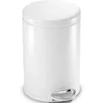 simplehuman 4.5L Round Step Trash Can Steel White