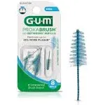 GUM Proxabrush Go-Betweens Refills - Moderate - Compatible with all GUM Permanent Handles - Reusable Interdental Brushes - Soft Bristled Dental Picks, 48 count