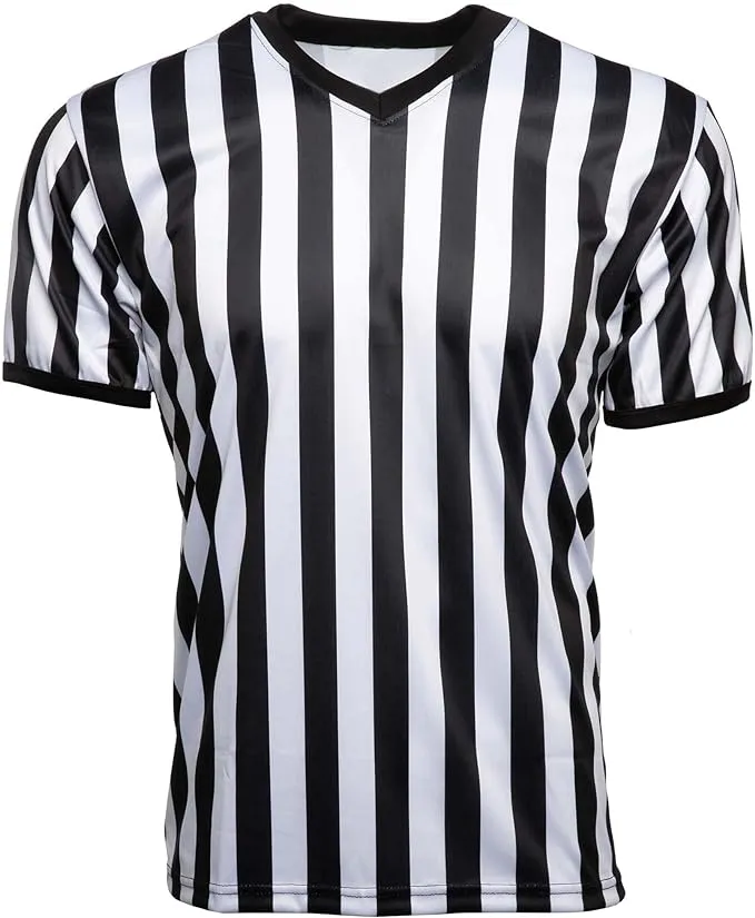 Murray Sporting Goods Men's V-Neck Referee Shirt | Men’s Official Short Sleeve Pro-Style V-Neck Officiating Halloween Costume