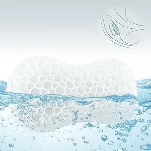 Sunlit Bath Jello Mini Gel Bath Pillows, Lumbar Pillow for Bathtub, Back Support Pillow, Gel Pillow with Non-Slip Suction Cups for Lumbar, Back Rest Support, Transparent White