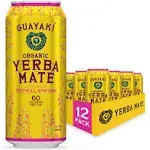 Guayaki Yerba Mate, Clean Energy Drink Alternative, Organic Tropical Uprising, 15.5oz (Pack of 12), 150mg Caffeine