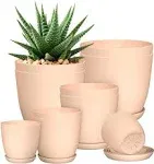 Utopia Home - Plant Pots Indoor with Drainage - 7/6.6/6/5.3/4.8 Inches Home Decor Flower Pots for Indoor Planter - Pack of 10 Pl, Forest