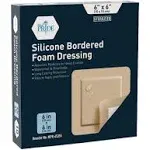 Medpride Adhesive Silicone Bordered Foam Wound Dressing Pads- 6 inches by 6 inches, 10 Pack-Trauma Bandaging for Ulcers, Post Op Wounds, Injuries- Individually Wrapped-Sterile, Pain-Free Removal