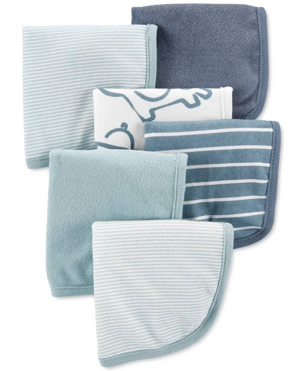 6-Pack Washcloths (Blue/Navy/Str<wbr/>ipes)