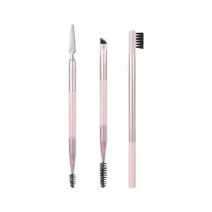 Real Techniques Brow Styling Set, For Lifting Brows, Fill & Style, Dual-ended Makeup Brushes, Full Kit for Eyebrows, Get Full, Laminated, or Natural Brows, Multiuse Tools, 3 Piece Set