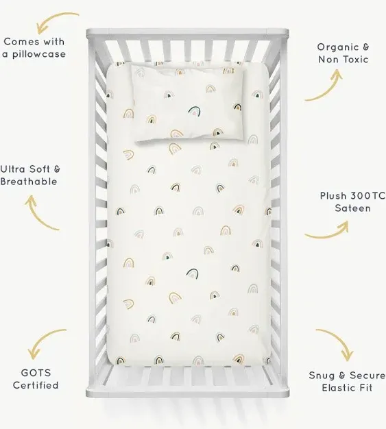 Organic Crib Sheet - Over The Rainbow