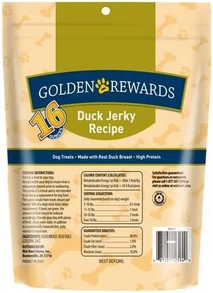 Golden Rewards Duck Jerky Dog Treat, 16 oz