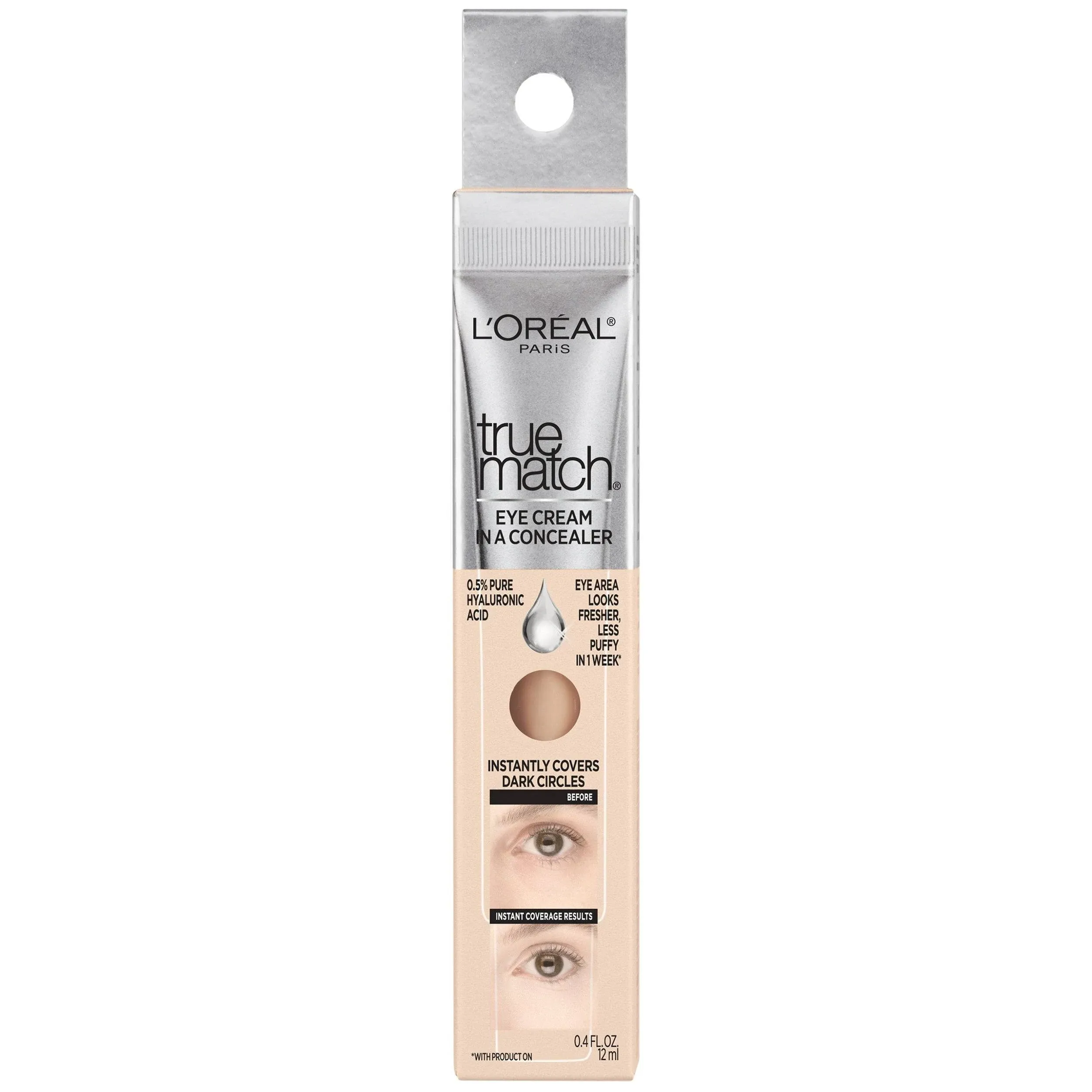 L’Oréal Paris Cosmetics True Match Eye Cream in a Concealer, Fair W1-2, 0.4 oz