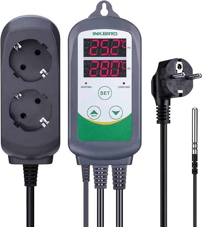 Inkbird ITC-308EU Digital Temperature Measurement, Plug-In Thermostat, Temperature Controller, Fahrenheit, Celsius, Relay Control Sensor