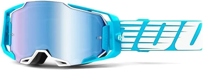 100% ARMEGA Premium Protective Goggle (Oversized Sky - Mirror Blue Lens)