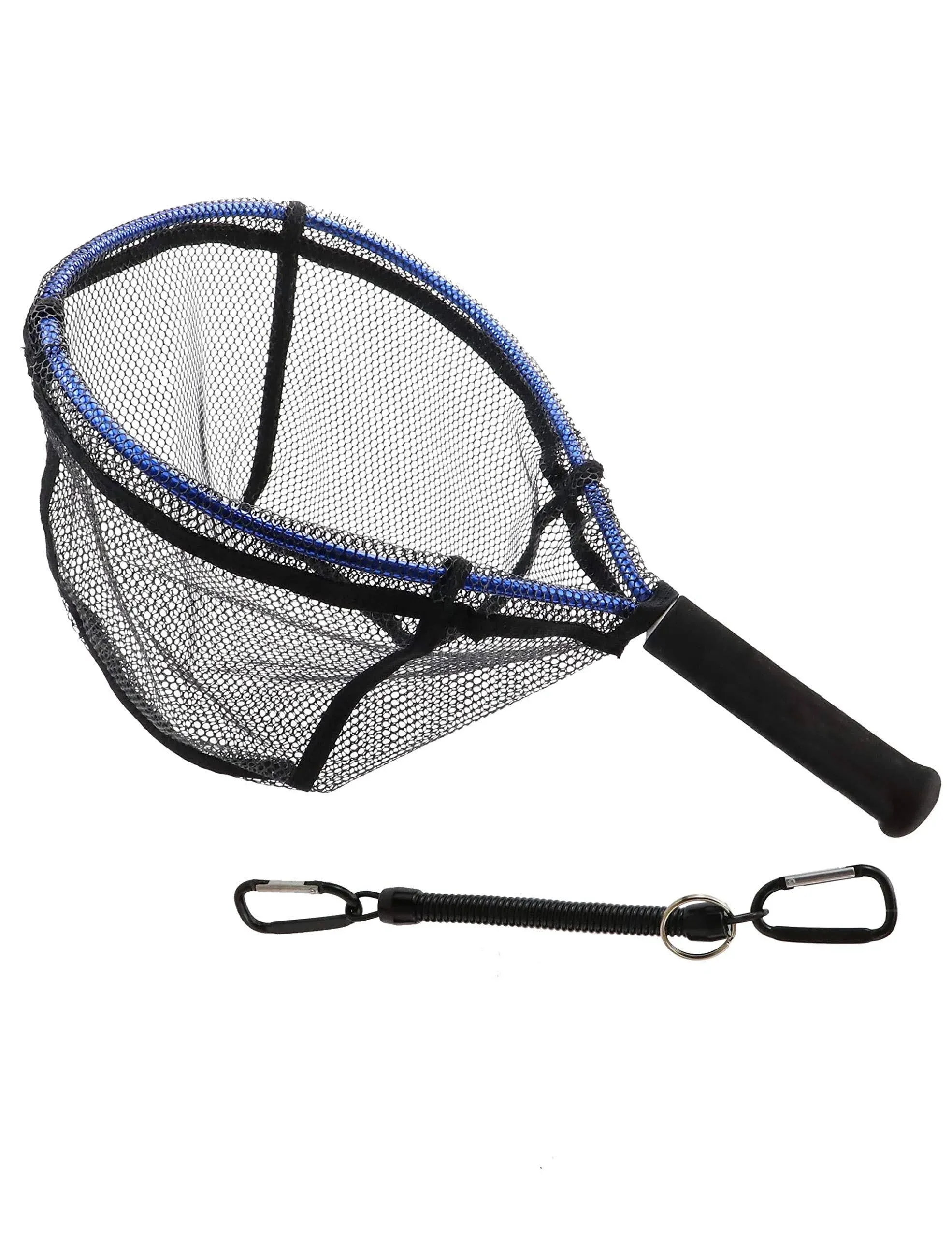 Fly Fishing Net Trout Net Kayak Fishing Net Freshwater Trout Fishing Landing Net Rubber Mesh for Catch and Release