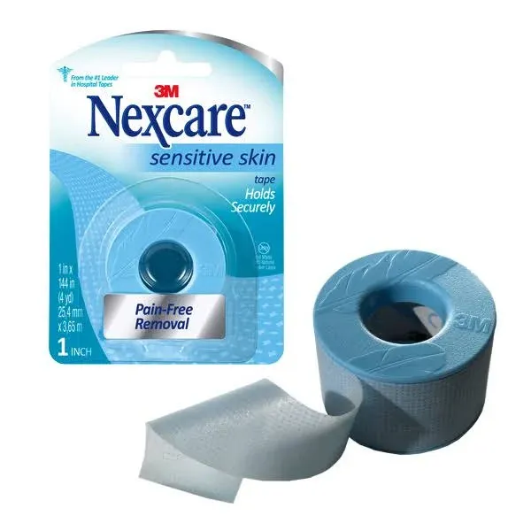 Nexcare Strong Hold Pain Free Gentle Removal Tape 1 in x 4 yd - Hypoallergenic & Water-Resistant