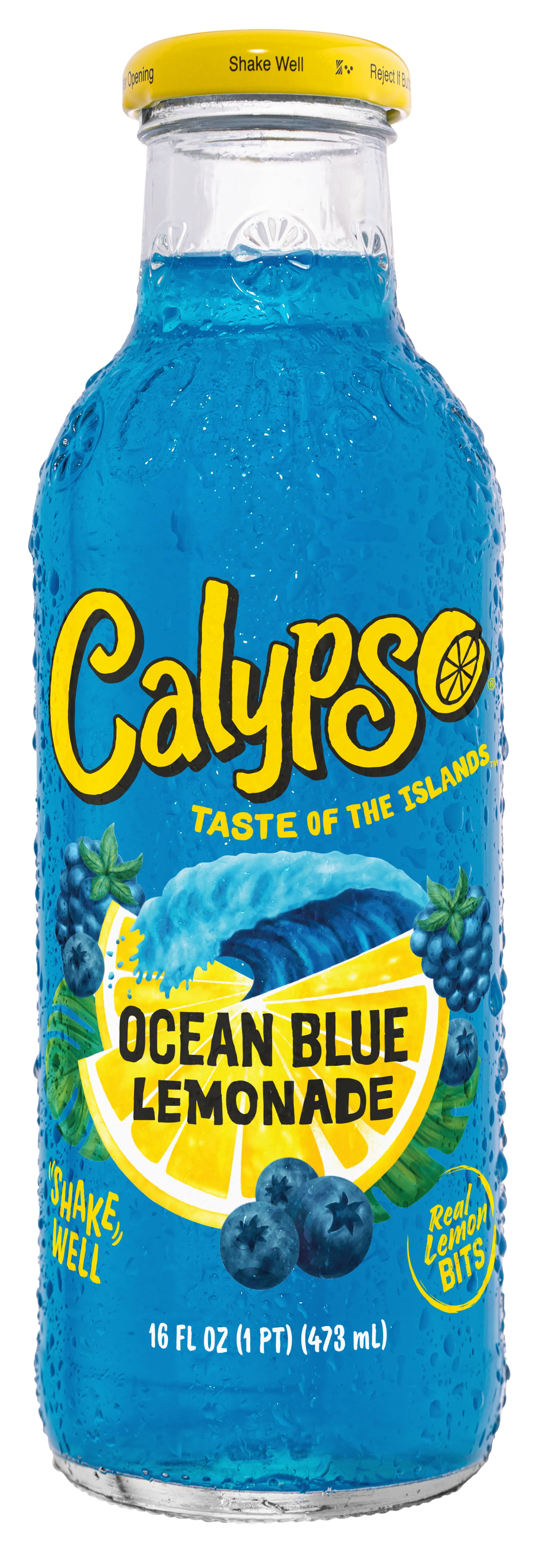 Calypso Lemonades 16 Ounce Glass Bottles 6 Pack (Ocean Blue Lemonade)