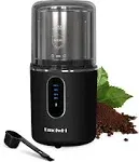 Cordless Coffee Grinder Electric, DmofwHi USB Rechargeable Coffee Bean Grinder with 304 Stainless Steel Blade and Removable Bowl-Black