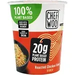 Chef Woo Roasted Chicken Flavor Ramen Cup Noodles, 2.5 oz Each (Pack of 12) by Chef Woo | Vegan Snacks and Meals | Halal | Kosher Protein | Egg-Free