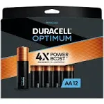 Duracell Optimum Batteries, Alkaline, AA, 1.5V - 12 batteries