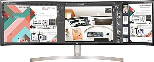 LG 49WL95C-WY 32:9 UltraWide Monitor 49" Dual DQHD (5120 x 1440) Curved IPS Display, HDR10, USB Type-C with 85W PD, sRGB 99% Color Gamut, Height/Swivel/Tilt Adjustable Stand - Black and Silver