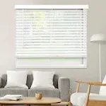 CHICOLOGY Faux, Wood Treatments, Window Shades for Home, Wooden Blinds, 12"W X 48"H, Basic White