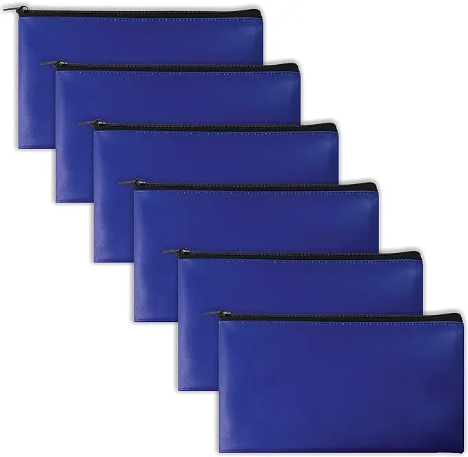 Better Office Security Bank Deposit Bag, 1-Compartment, Blue, 6/Pack (24006-6PK)