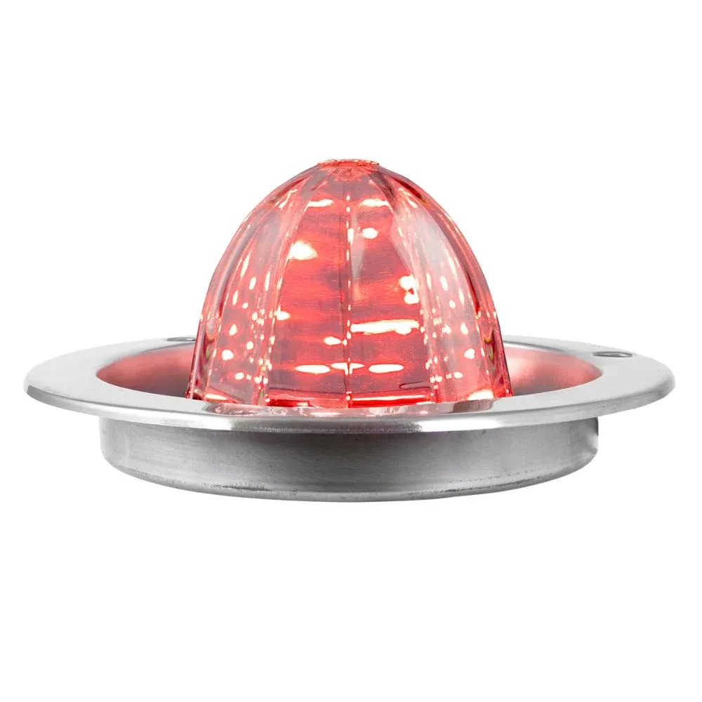 GG Grand General 81913 Red/Clear Classic Watermelon 18 LED Light with Stainless Steel Flange Mount Bezel