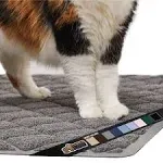 The Original Gorilla Grip Water Resistant Cat Litter Box Trapping Mat 32x32, Easy Clean, Textured Backing, Traps Mess for Cleaner Floors, Less Waste