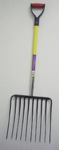 10 Tines Forged Seed Fork W/ Fiberglass Handle! Y