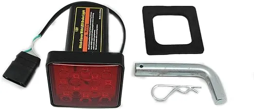 MaxxHaul 70429 Trailer Hitch Cover with 12 LEDs Brake Light, Black, 2 inch