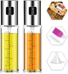 NORBASE Oil Sprayer for Cooking, 2 Pack Upgraded Olive Oil Spray Bottle Mister Refillable with Scale Air Fryer Accessories for Kitchen, Salad, Baking, BBQ, Frying