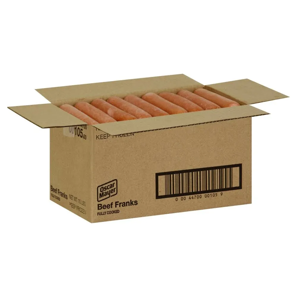 Kraft Frozen Oscar Mayer Beef Frank - Hot Dog, 10 Pound -- 1 each.