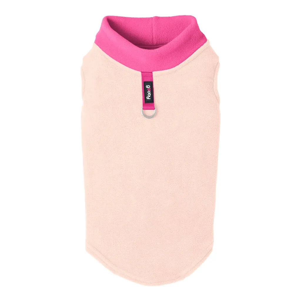 Gooby Half Stretch Fleece Vest Dog Sweater - Peach, Medium - Warm Pullover Fleece ...