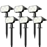 NYMPHY Solar Lights Outdoor Waterproof IP68, 56 LED 3 Lighting Modes Solar Powered Garden Yard Spot Solar Lights for Outside Landscape- 6 Pack (Cool CDD