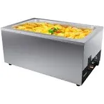 VEVOR Commercial Food Warmer 24QT Bain Marie 1200W Electric Buffet Warmer Steam Table Food Warmer Countertop Stainless Steel Food Warmer Wet or Dry Use for Parties, Catering and Restaurant