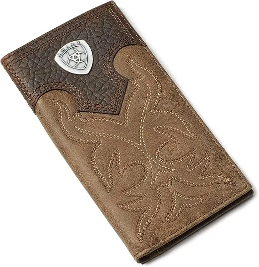 ARIAT Men's Logo Boot Stitch Rodeo Wallet Rodeo_Brown Size One Size