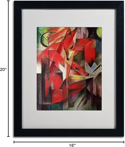 Trademark Fine Art The Fox 1913 Artwork by Franz Marc, Black Frame, 16 by 20-Inch
