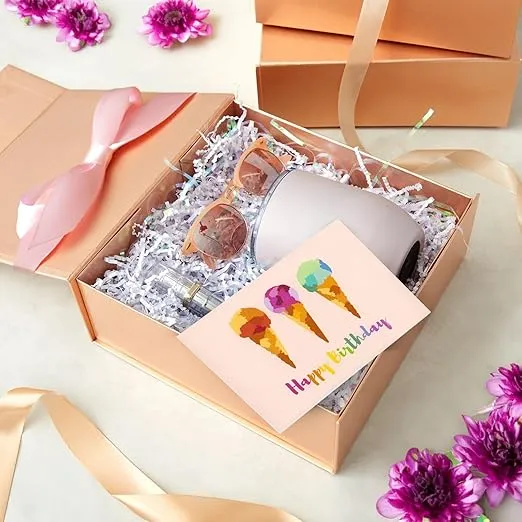 Stockroom Plus 6 Pack Proposal Boxes with Lid for Groomsmen, Bridesmaid, 9.5 x 9.5 x 3.5 Inch Square Glossy Rose Gold Magnetic Gift Box for Parties, Retail