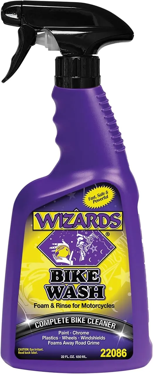 Wizards Bike Wash - Cleaner For Motorcycle Washing Kit- Quick Detailer for Bike Kit with Bug Remover - For Your Motorcycle Accessories and Detail Kit - 22 oz