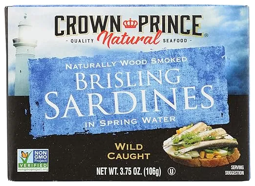 Crown Prince, Brisling Sardines in Water, 3.75 oz