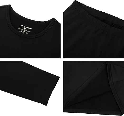 ViCherub Thermal Underwear Set for Women Long Johns Base Layer Fleece Lined Top Bottom
