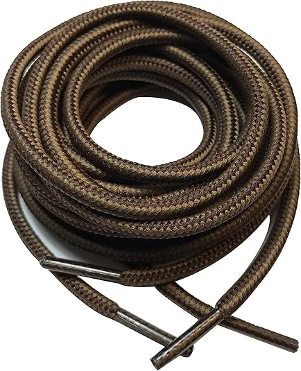 B&Q 3 Pairs Heavy Duty Round Boot Laces Shoelaces for Hiking Walking Construction Safety Work Boots Shoes