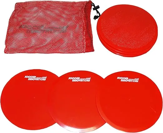 Soccer Innovations Flat Training Disc Markers, Red