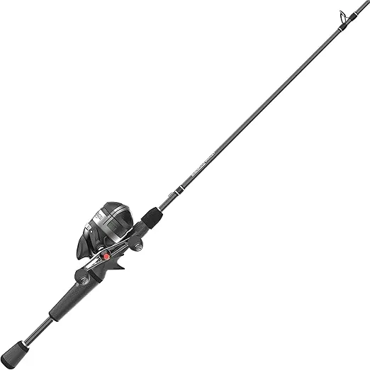 Zebco Bullet Spincast Reel and Fishing Rod Combo, IM8 Graphite Fishing Pole, Changeable Right- or Left-Hand Retrieve, Black