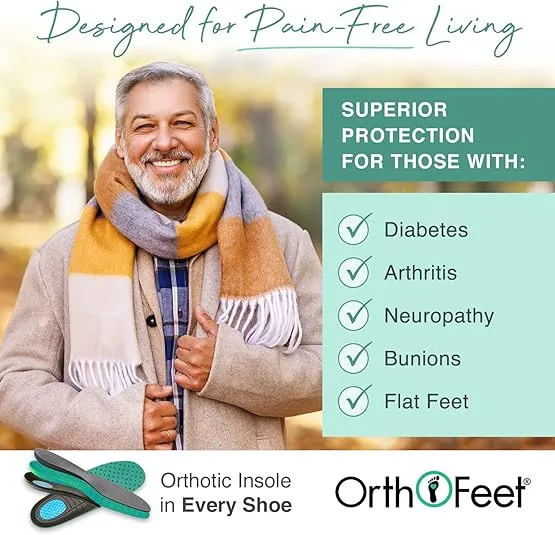 Orthofeet Men's Orthopedic Leather Glacier George Boots