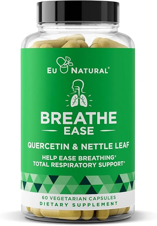 Breathe Inhaler Support Supplement – Sinus, Lungs, Open & Clear Airways – Seasonal Nasal Health, Bronchial Wellness, Healthy Chest – Quercetin, Vitamin D, Bromelain Pills – 60 Vegetarian Soft Capsules