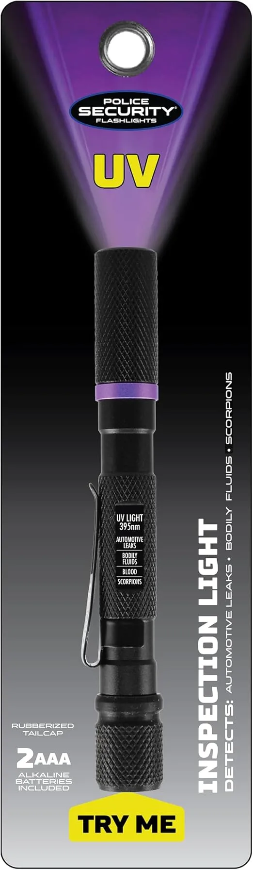 Police Security | UV Inspection Light Flashlight | Ultra Slim | UV Detection Penlight