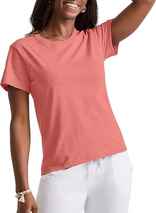 Hanes Women's Originals Tri-Blend T-Shirt, Curved-Hem Tee, Classic Crewneck T-Shirt For Women, Plus Size Available