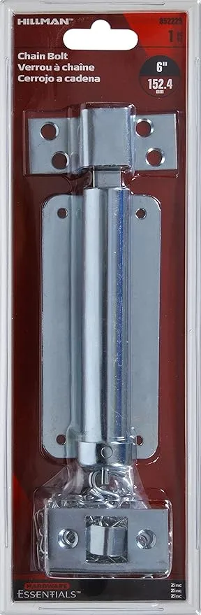 Hillman 852225 Zinc-Plated Chain Bolt 6-Inch