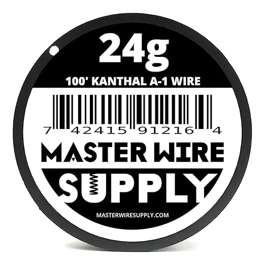 Kanthal A1-100' - 24 Gauge Wire - 100ft - 0.51mm - 0.02in - Made in USA - Master Wire Supply