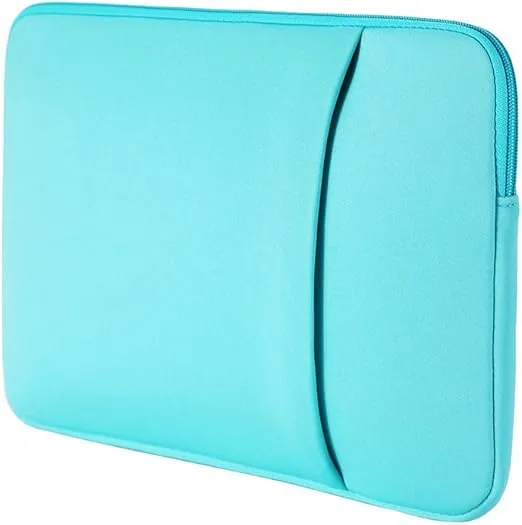 RAINYEAR 14 Inch Laptop Sleeve Case Protective Soft Padded Zipper Cover Carrying Computer Bag with Front Pocket & Accessories Pouch, Compatible with 14" Notebook Chromebook Tablet Ultrabook (Blue)