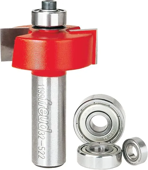 Freud 32-522: 5/16", 3/8", 7/16", 1/2" Depth Rabbeting Bit with Bearings